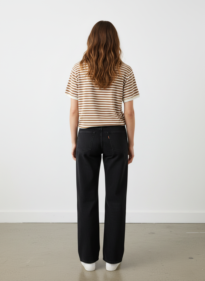 Grace Frotteeshirt Ringel Palme tabac pailletten