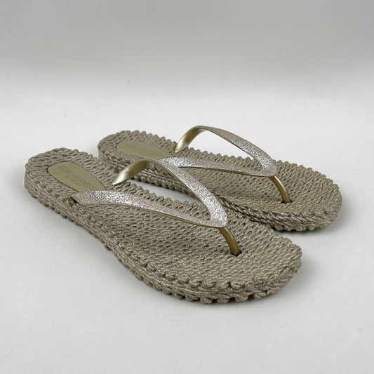 Ilse Jacobsen Flipflops Cheerful platin Glitzer