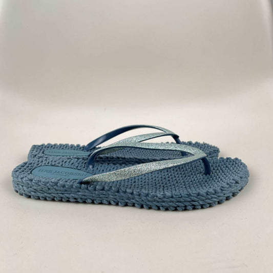 Ilse Jacobsen Flipflops Cheerful Lichen blue Glitzer