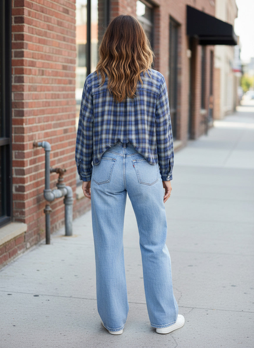 JcSophie Bluse Pearl blue check