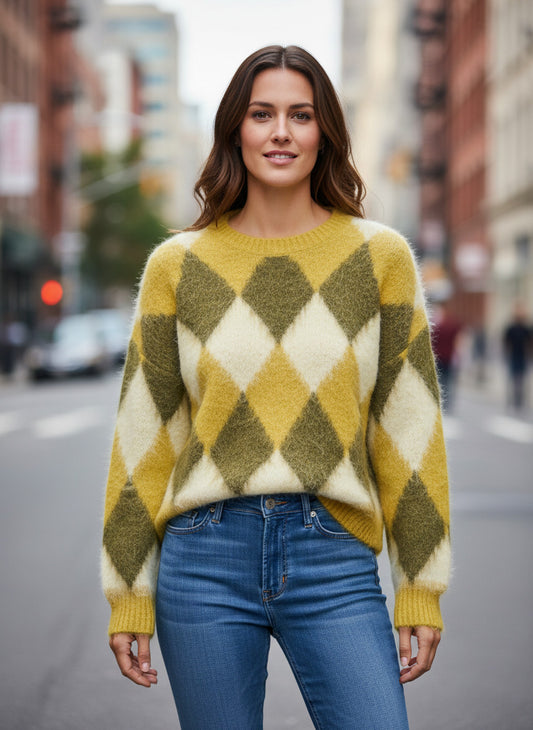 JcSophie Pullover Phil lime argyle