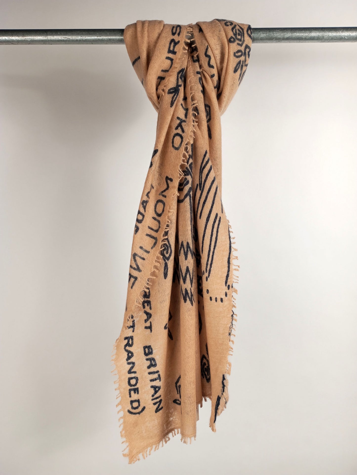 Mouleta Kaschmirschal Ballarina print Dark Navy / Ivory Cream