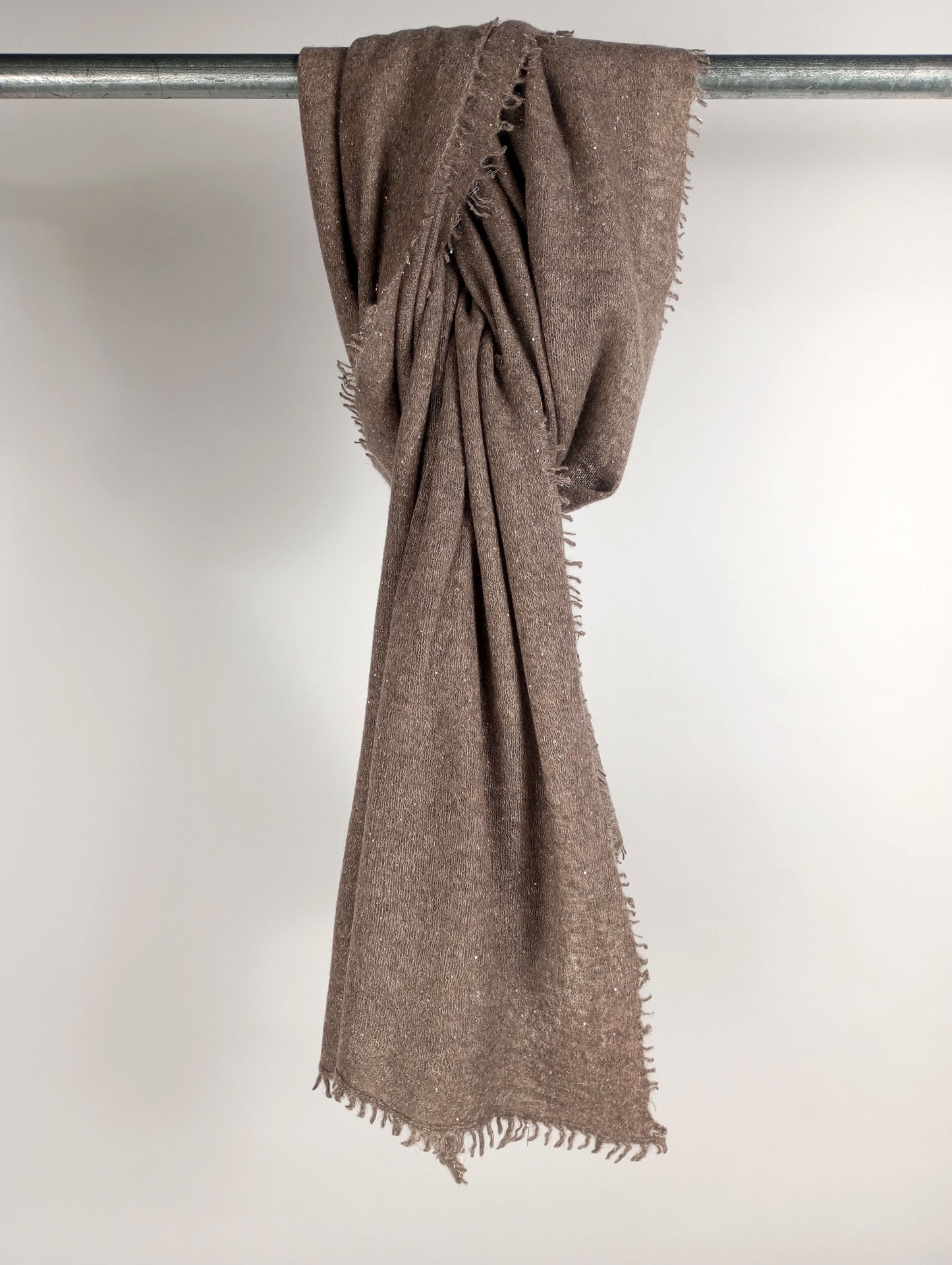 Mouleta Kaschmirschal Glitzer dark beige melange