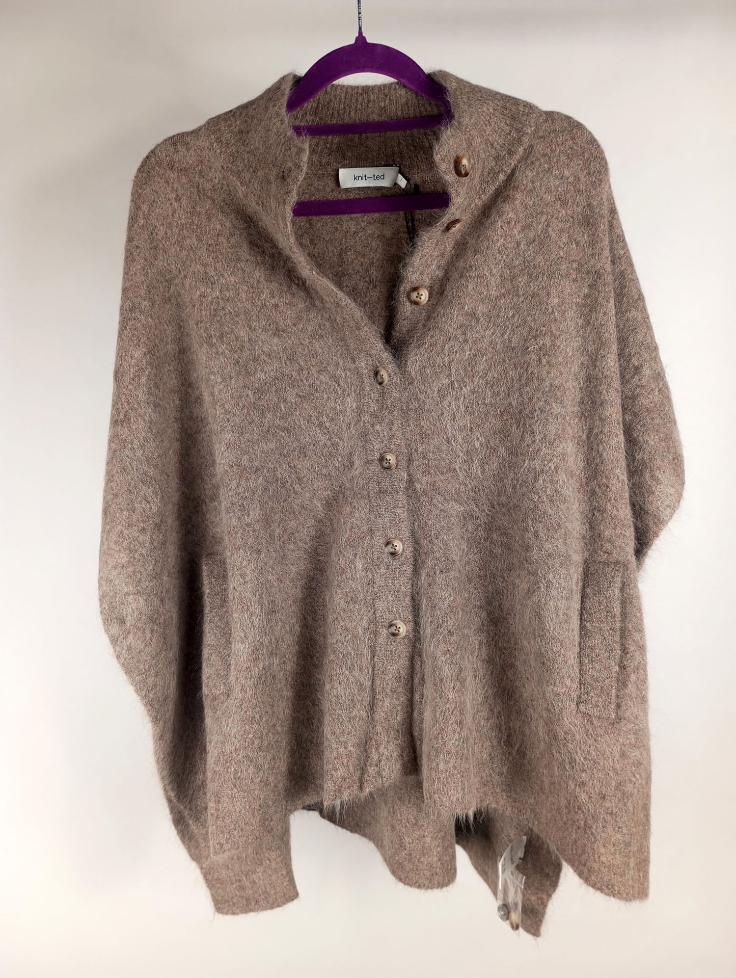 knit-ted Poncho Pleunie Mocca
