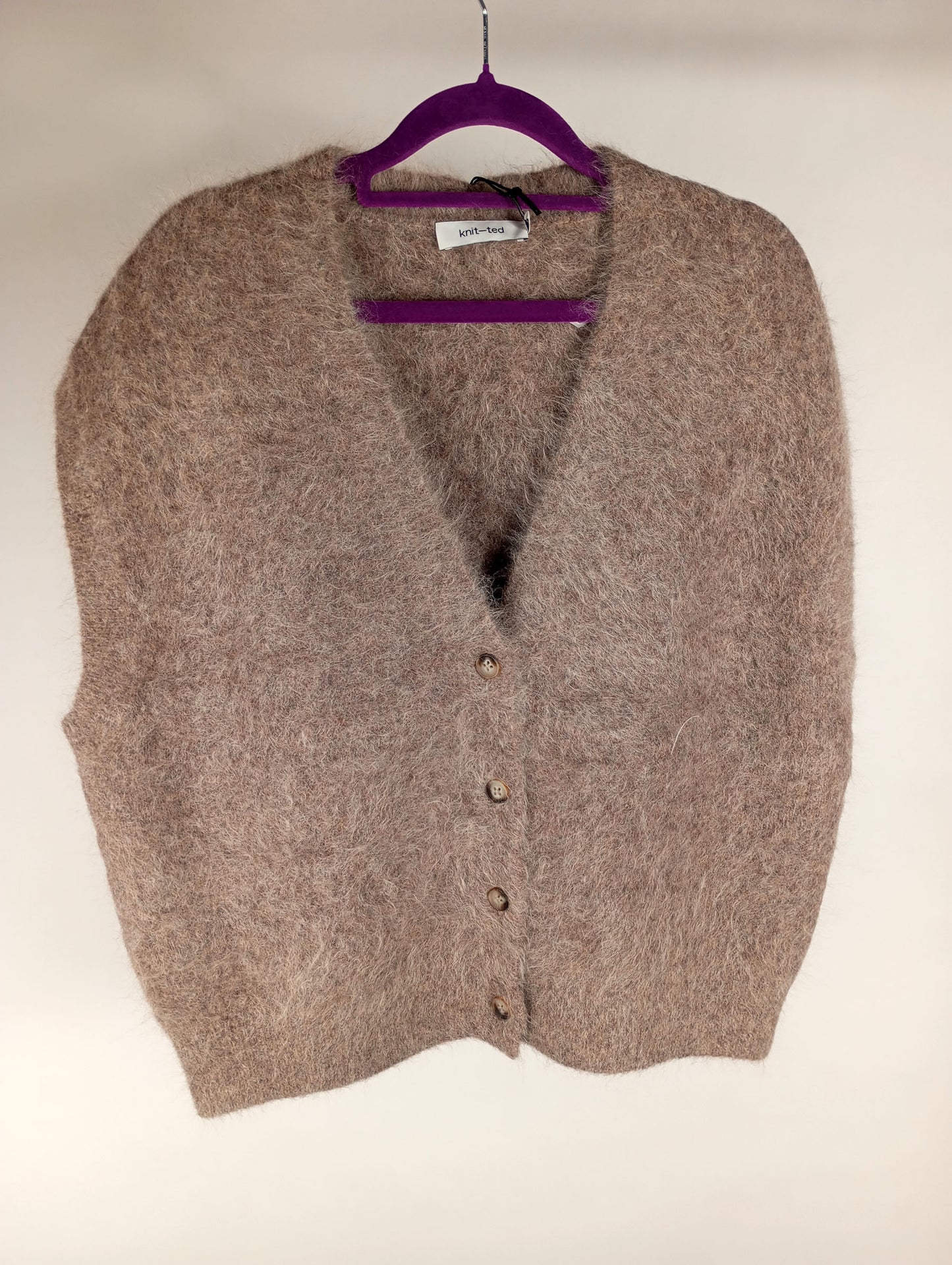 knit-ted Strickweste Constanze mocca