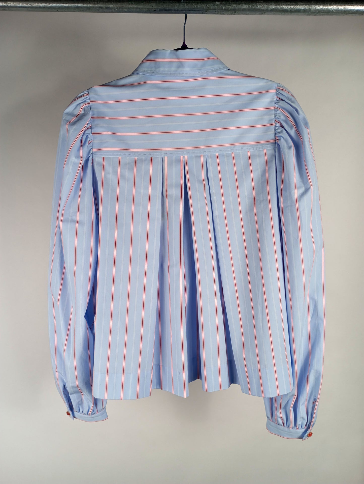 VON & ZU Bluse hellblau gestreift