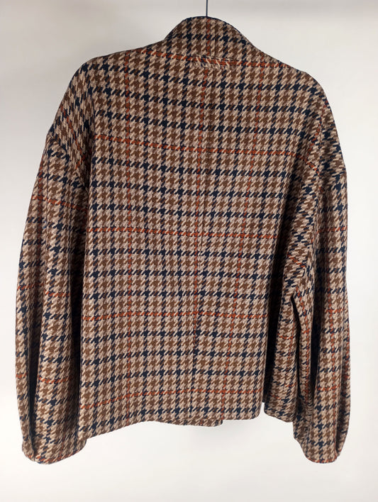 VON & ZU Wolljacke kurz mit Pepitamuster