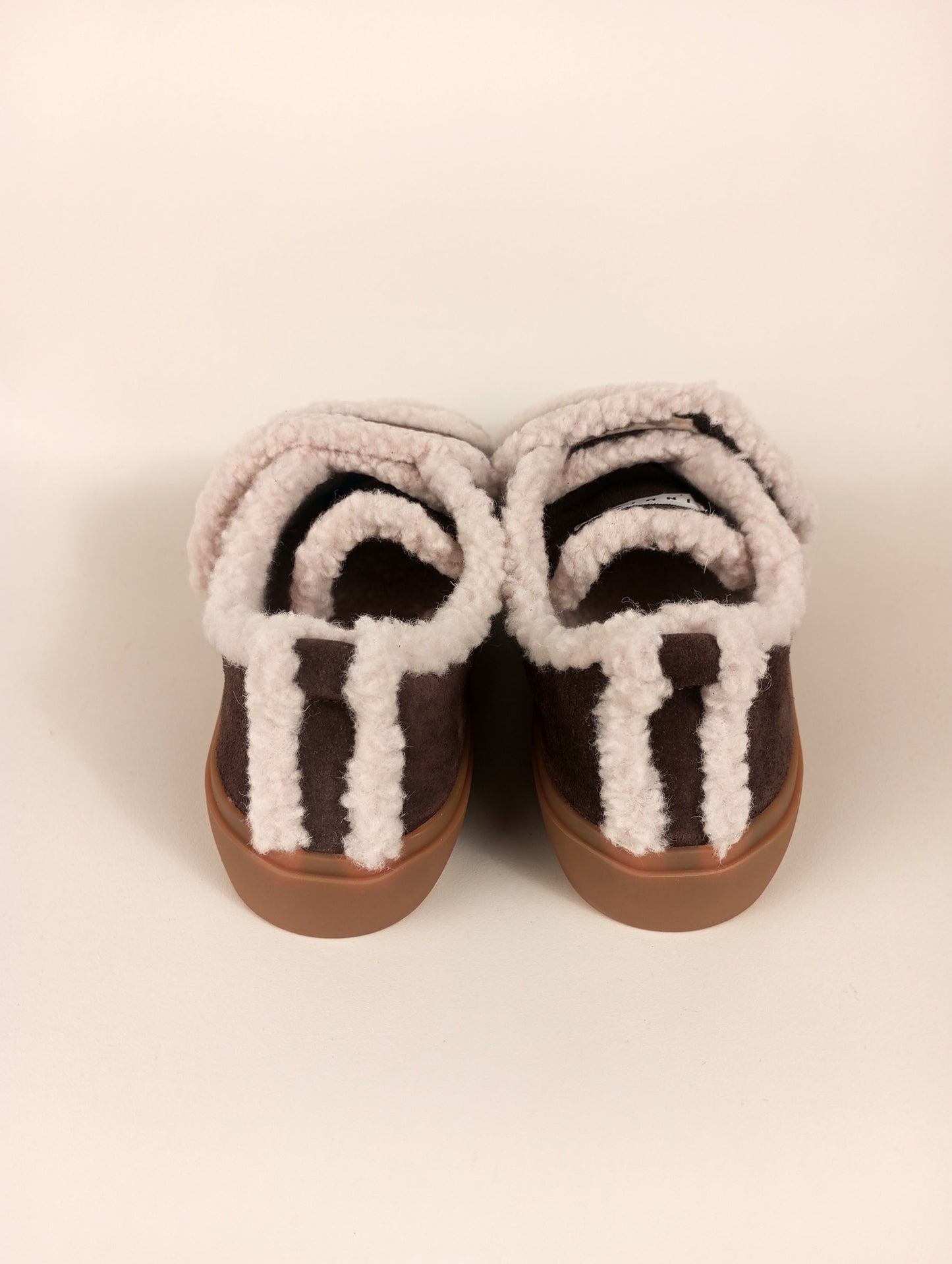 INUIKII Shearling Low Velcro dark brown