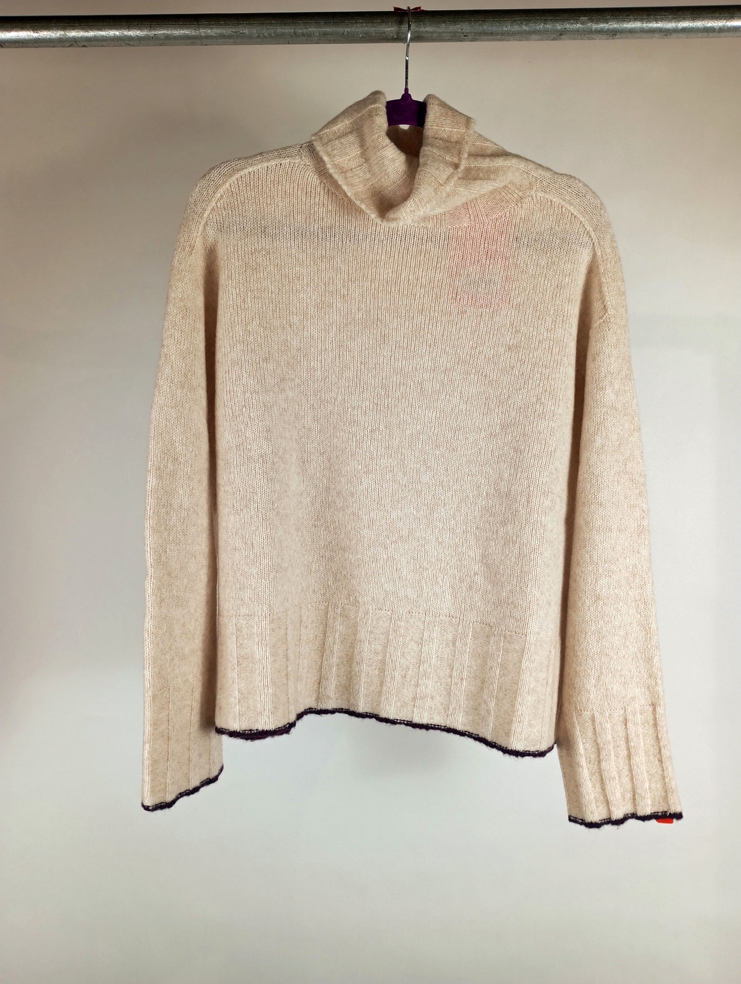 Tenné Strickpullover Cecilia beige/ viola