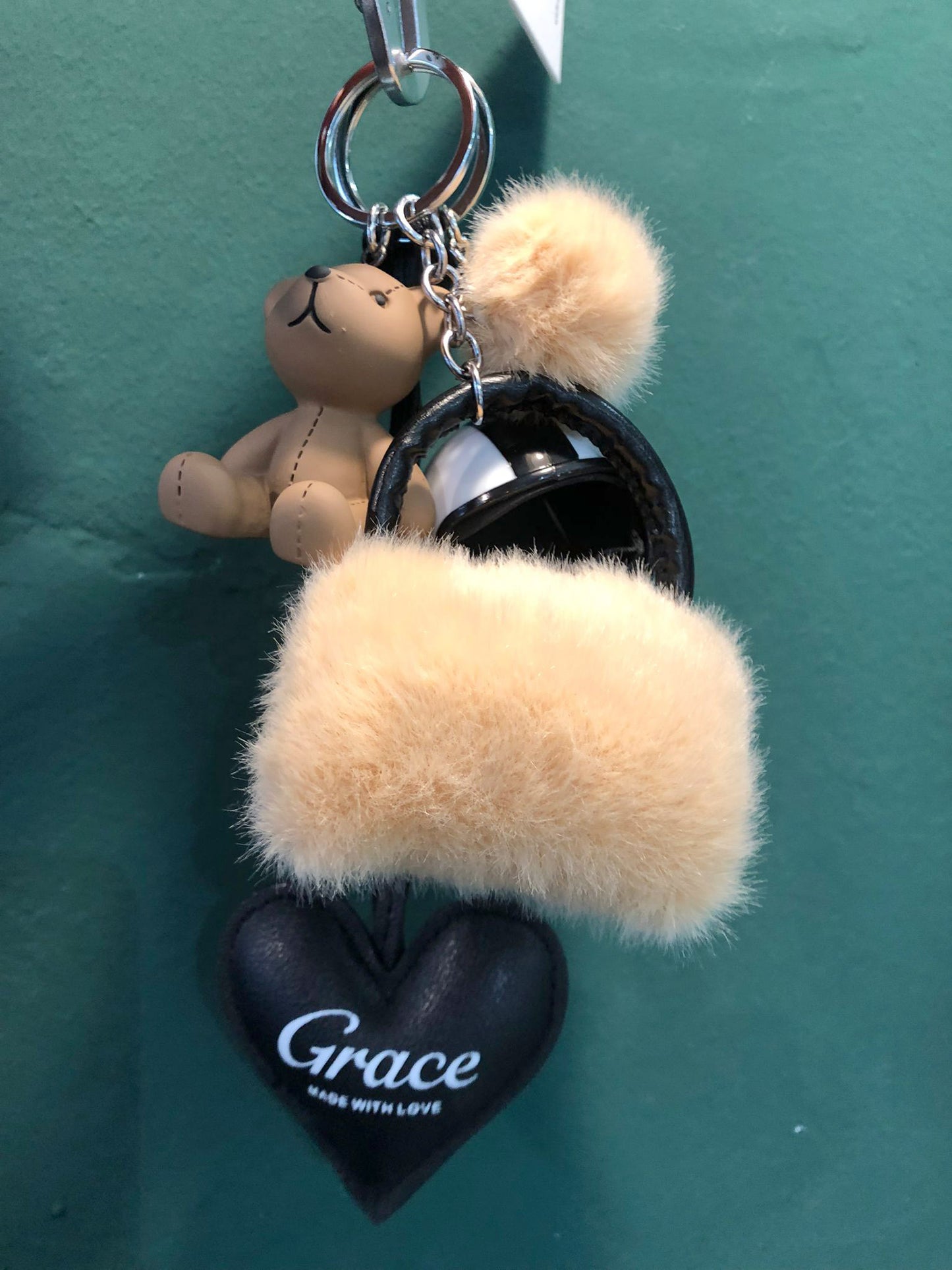 Grace Bag charm teddy bag & bear