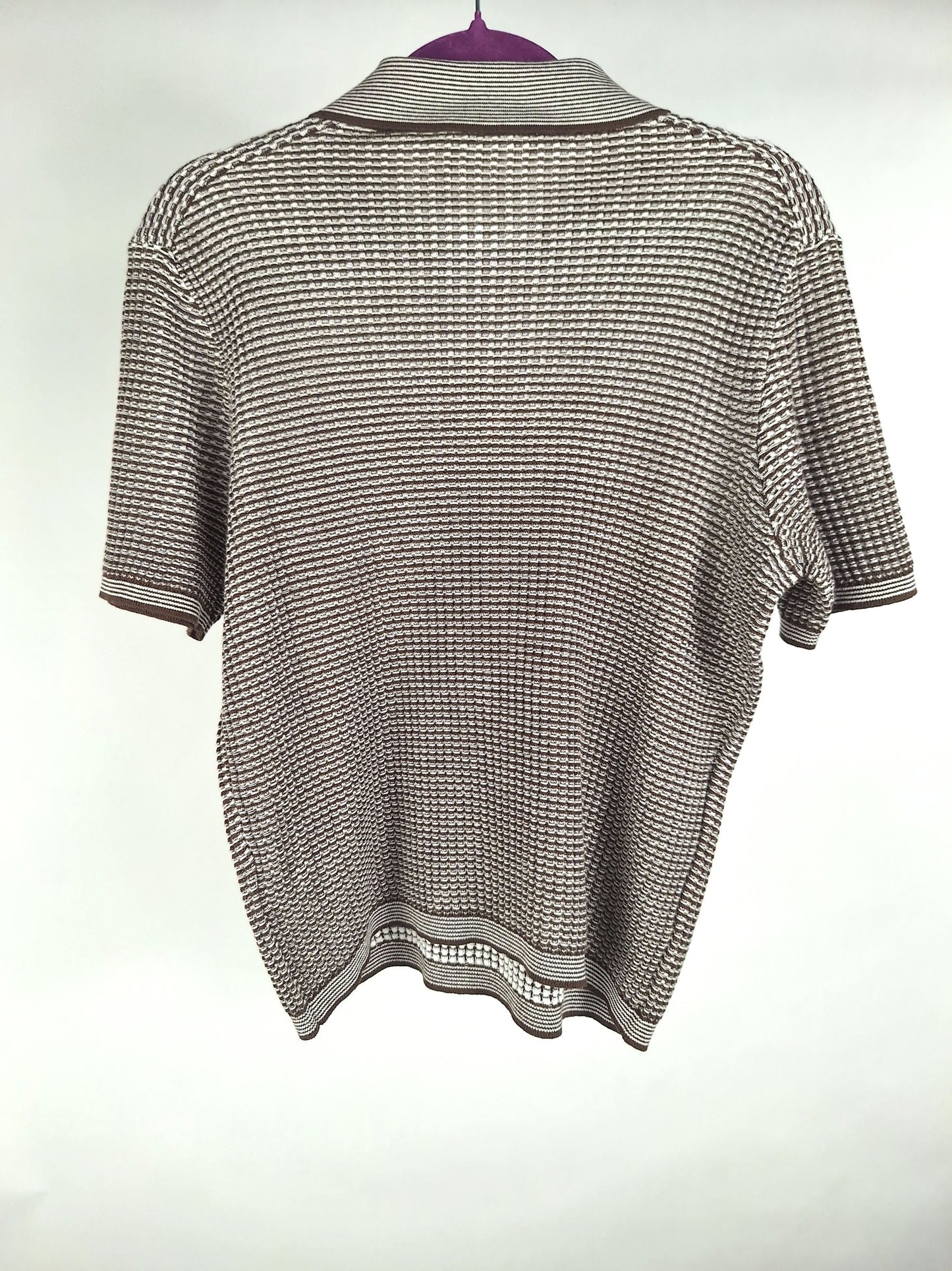 esisto Strickpolo coffee bean+white