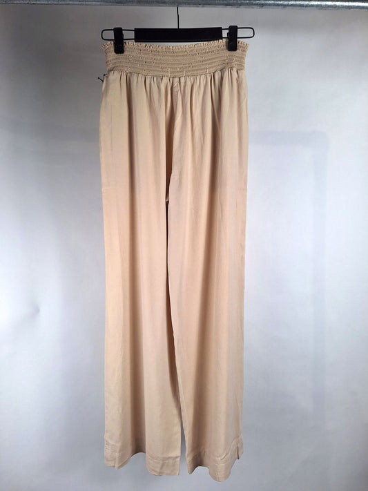 Bella Dahl Hose smocked waist wide leg sand
