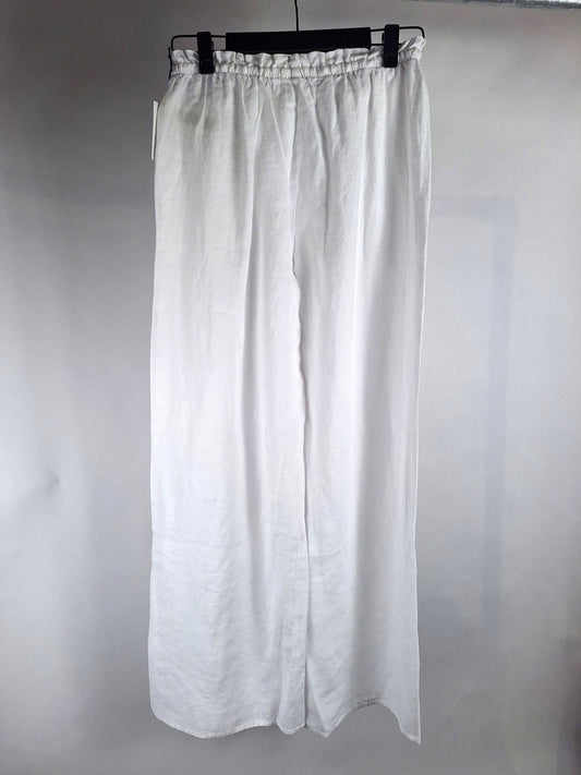 Bella Dahl Leinenhose ruffle waist wide leg white