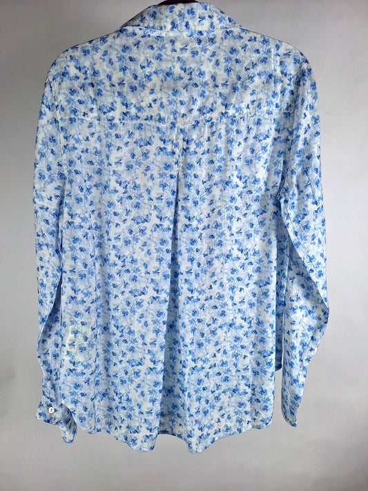 Bella Dahl Bluse blumenprint blau/weiß