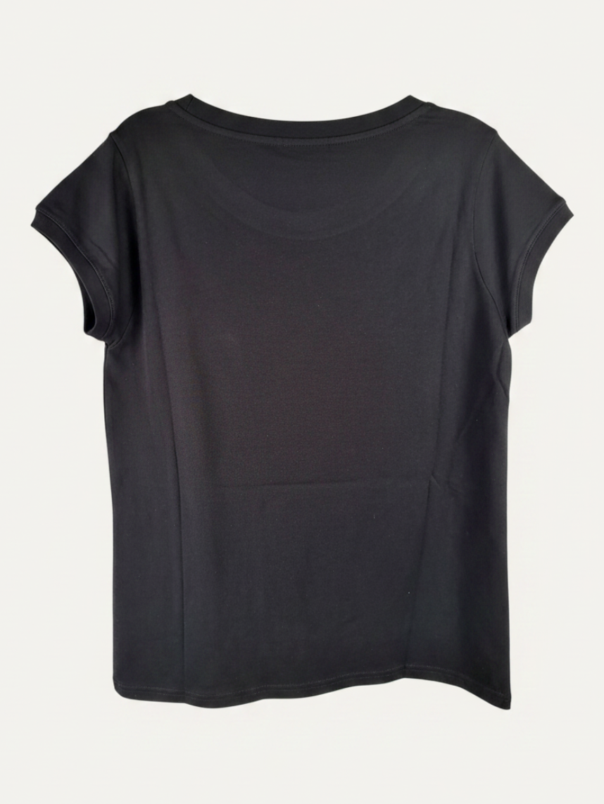 Schwarzes IYITO T-Shirt Lara von Magasin Dawo aus 100% Baumwolle mit kurzem Ärmel, Rückansicht