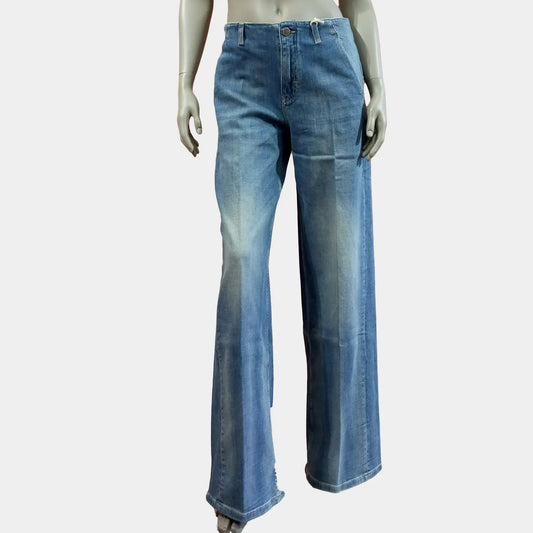 Goldgarn Jeans Wallstadt Twisted Wide Leg midblue