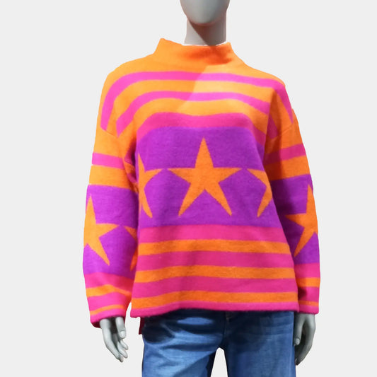 Grace Pullover Jacquard Stars pink