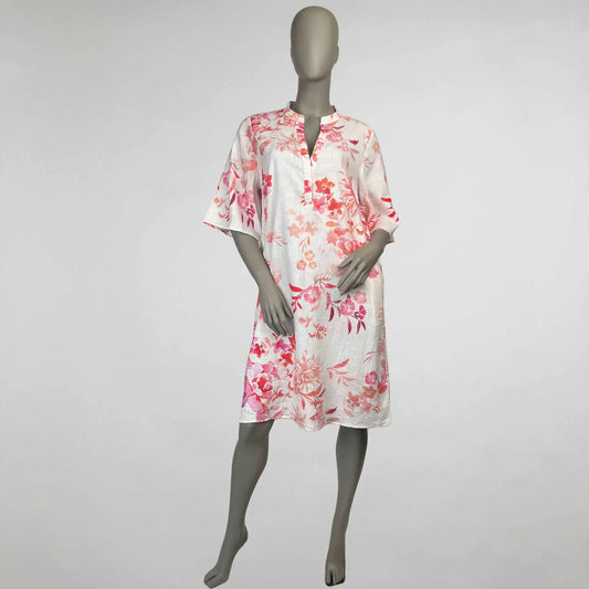 Gustav Kleid Costa Blumenprint rosa rot