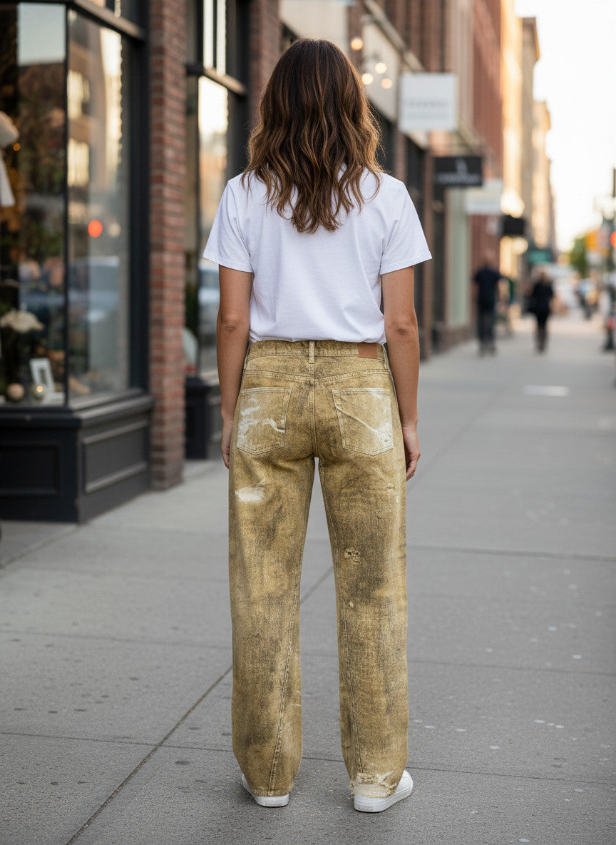 Liv Bergen Hose Hongkonk Laserprint green