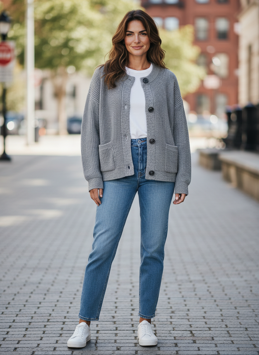 JcSophie Cardigan Perline anthrazit