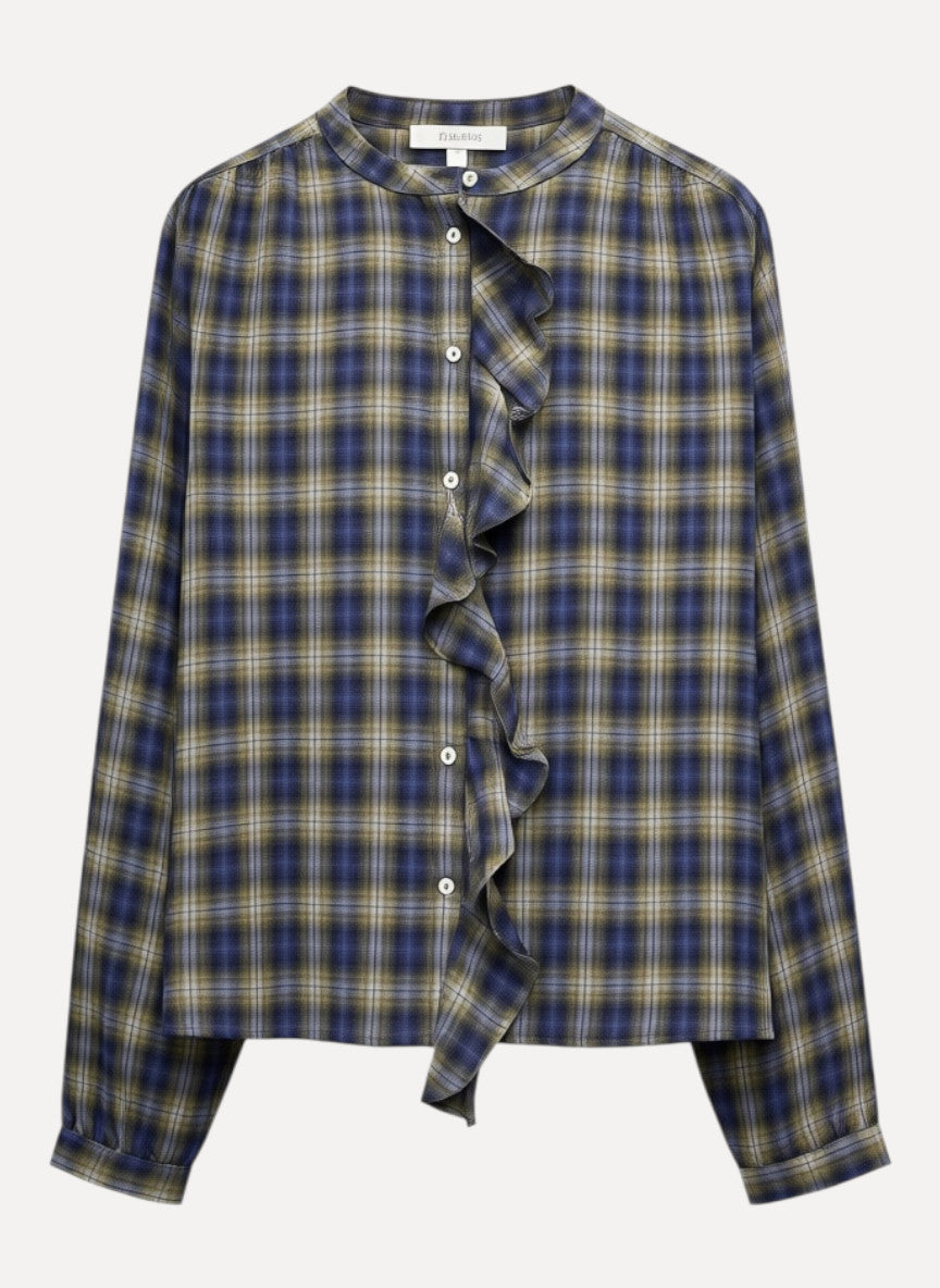 JcSophie Bluse Pearl blue check