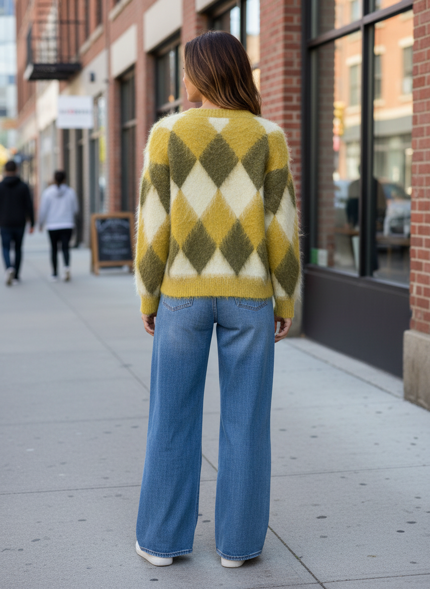 JcSophie Pullover Phil lime argyle