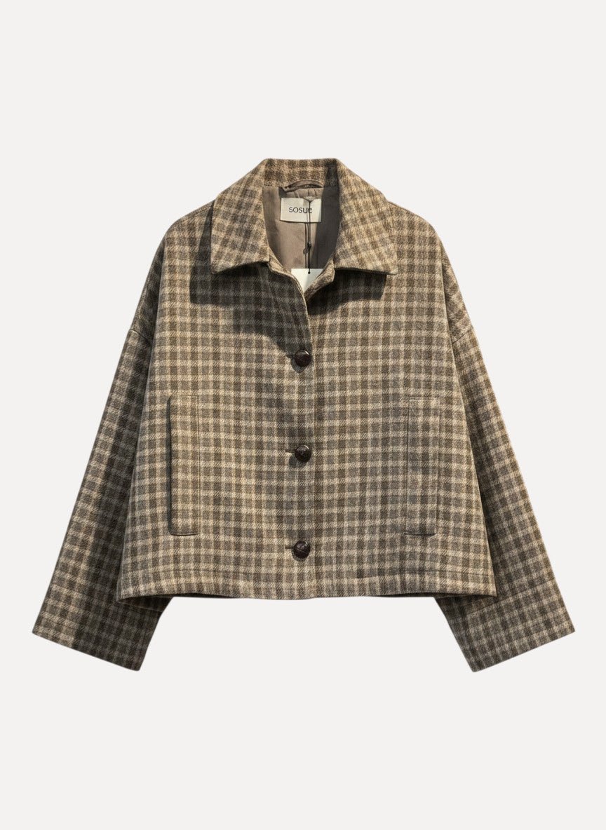 SOSUE Jacke Barney taupe check