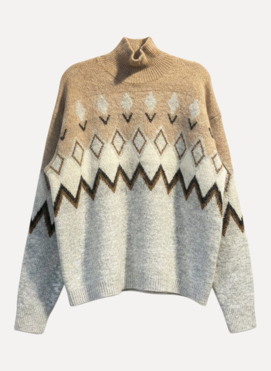 SOSUE Brushed Norweger Sweater beige