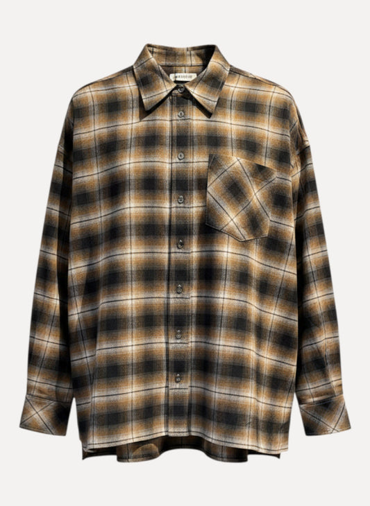 SOSUE Bluse Boxy long check brown