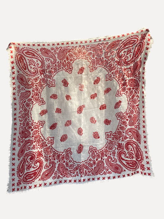 Mouleta Tuch cashmere Paisley salsa/unbleached