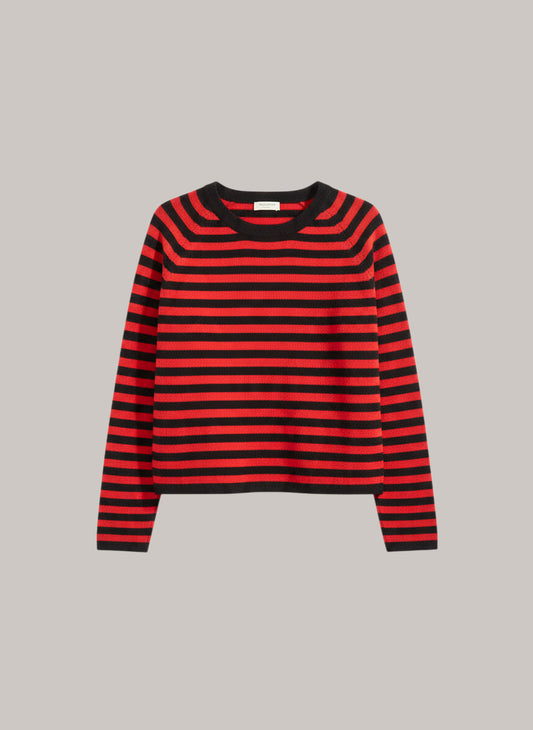 Mouleta Pullover geringelt navy/rot