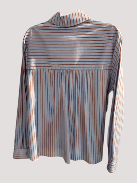 VON & ZU Bluse blau/braun gestreift