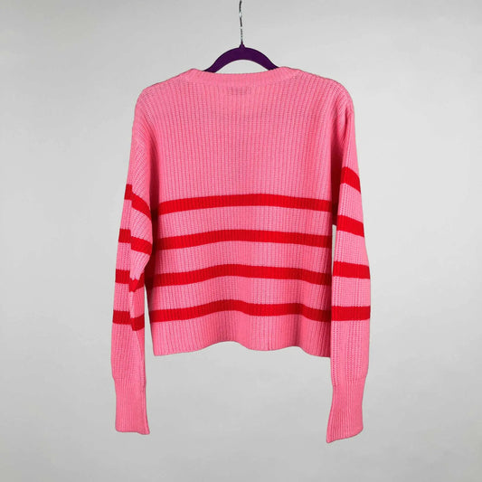Mouleta Pullover geringelt pink rot