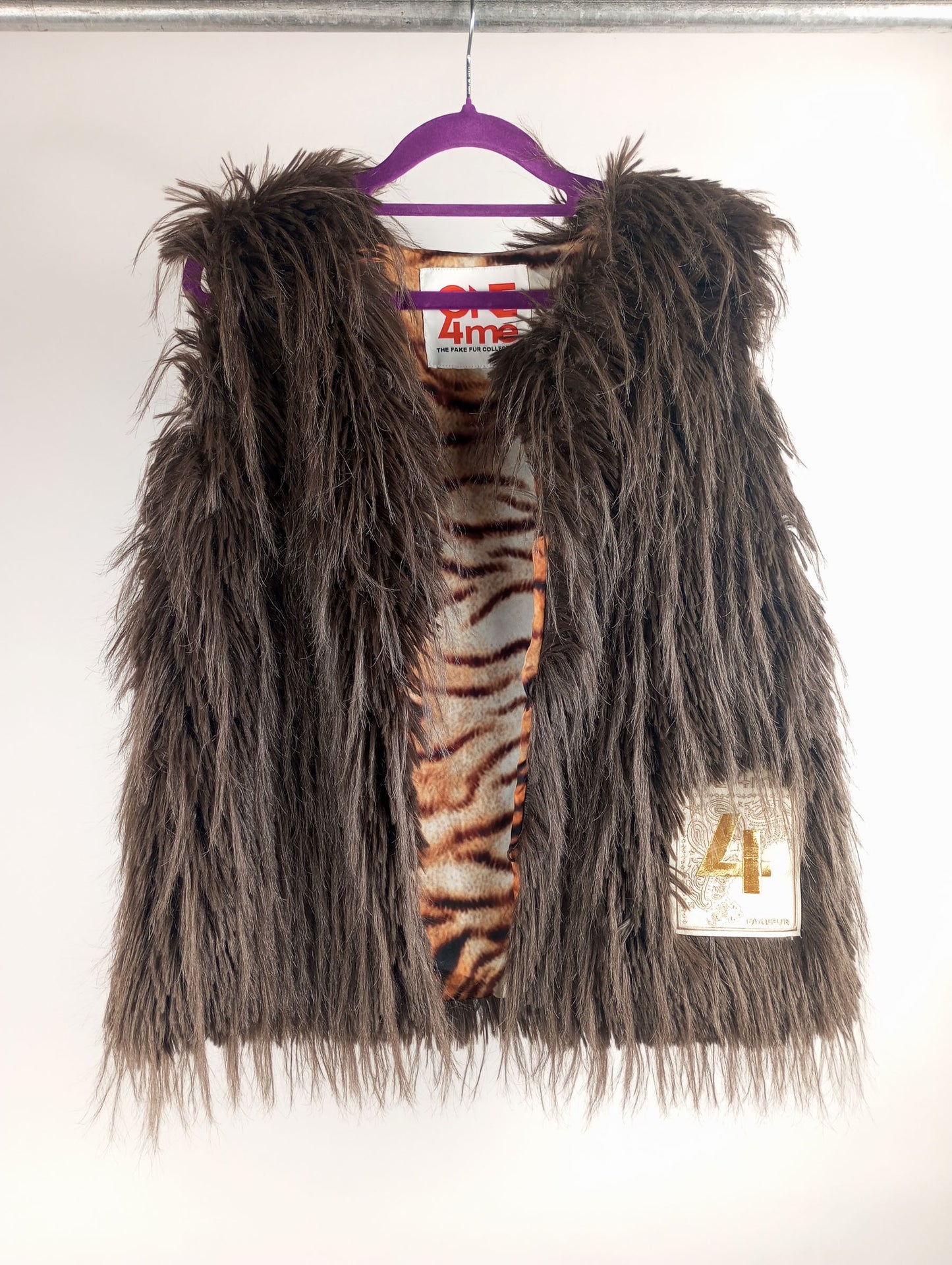 Grace Weste Fakefur braun