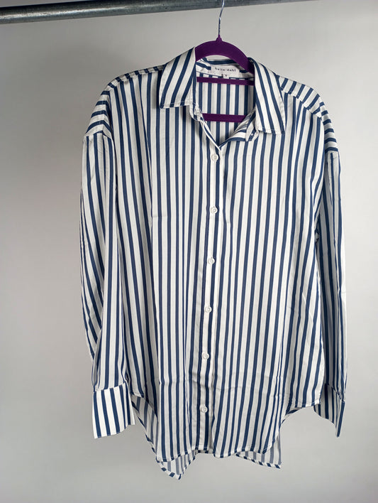Bella Dahl Hemd gestreift blau weiß oversized