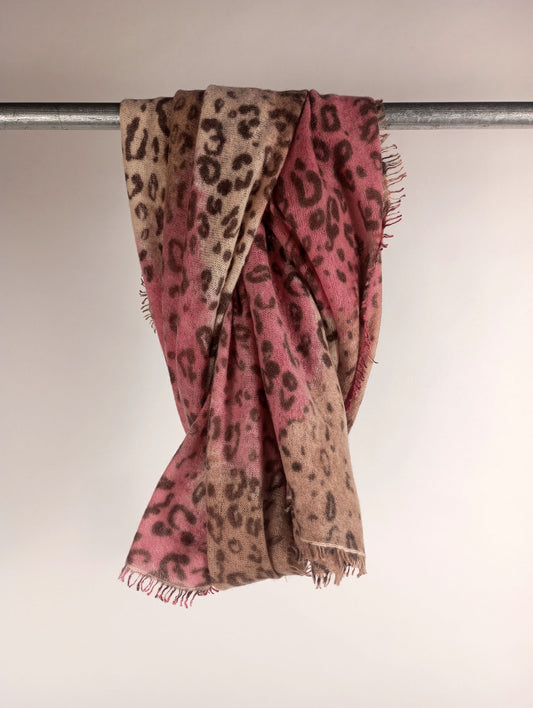 MALA ALISHA Cashmere Schal LIZARD camel/pink