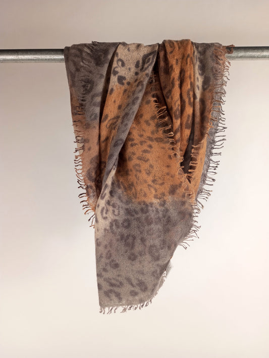 MALA ALISHA Cashmere Schal LIZARD beige/grey