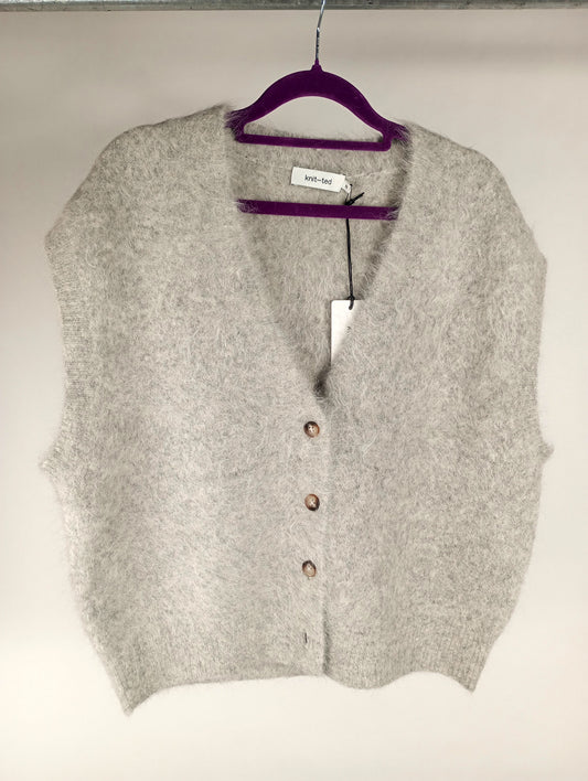 knit-ted Strickweste Constanze light grey