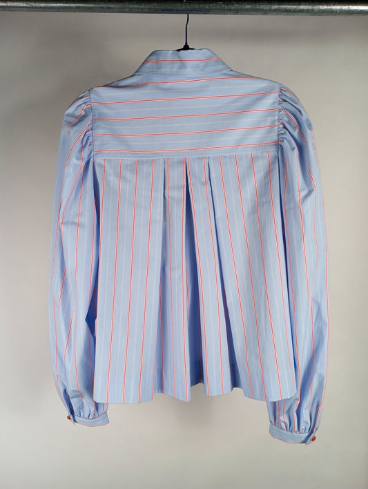 VON & ZU Bluse hellblau gestreift