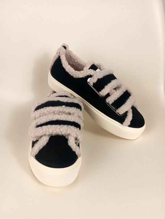 INUIKII Shearling Low Velcro black