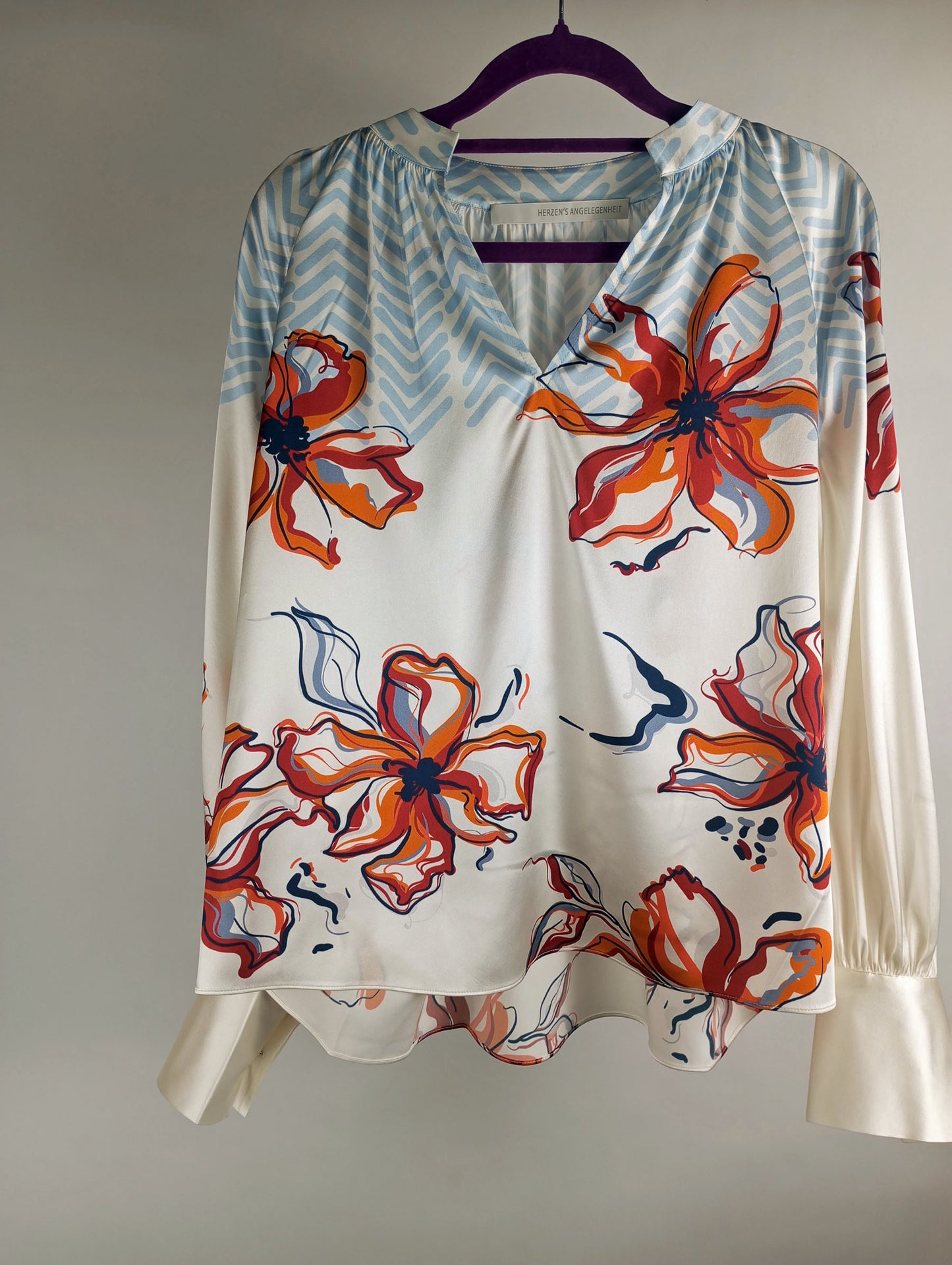 Herzensangelegenheit Seidenbluse marina cherry multi