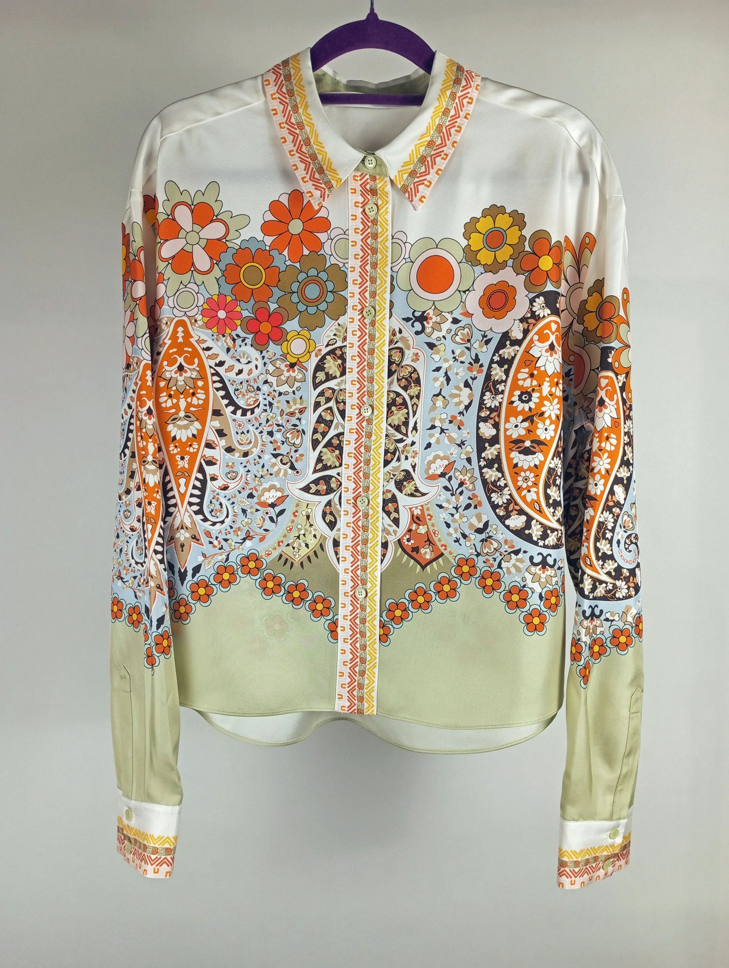 Herzensangelegenheit Seidenbluse mint multi