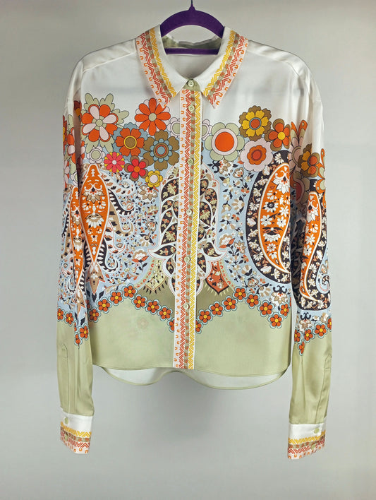 Herzensangelegenheit Seidenbluse mint multi
