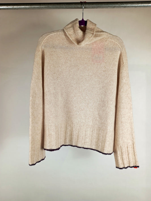 Tenné Strickpullover Cecilia beige/ viola