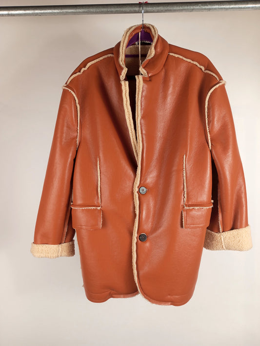 Liv Bergen Jacke Yota Teddy cognac