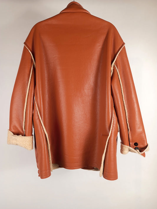 Liv Bergen Jacke Yota Teddy cognac