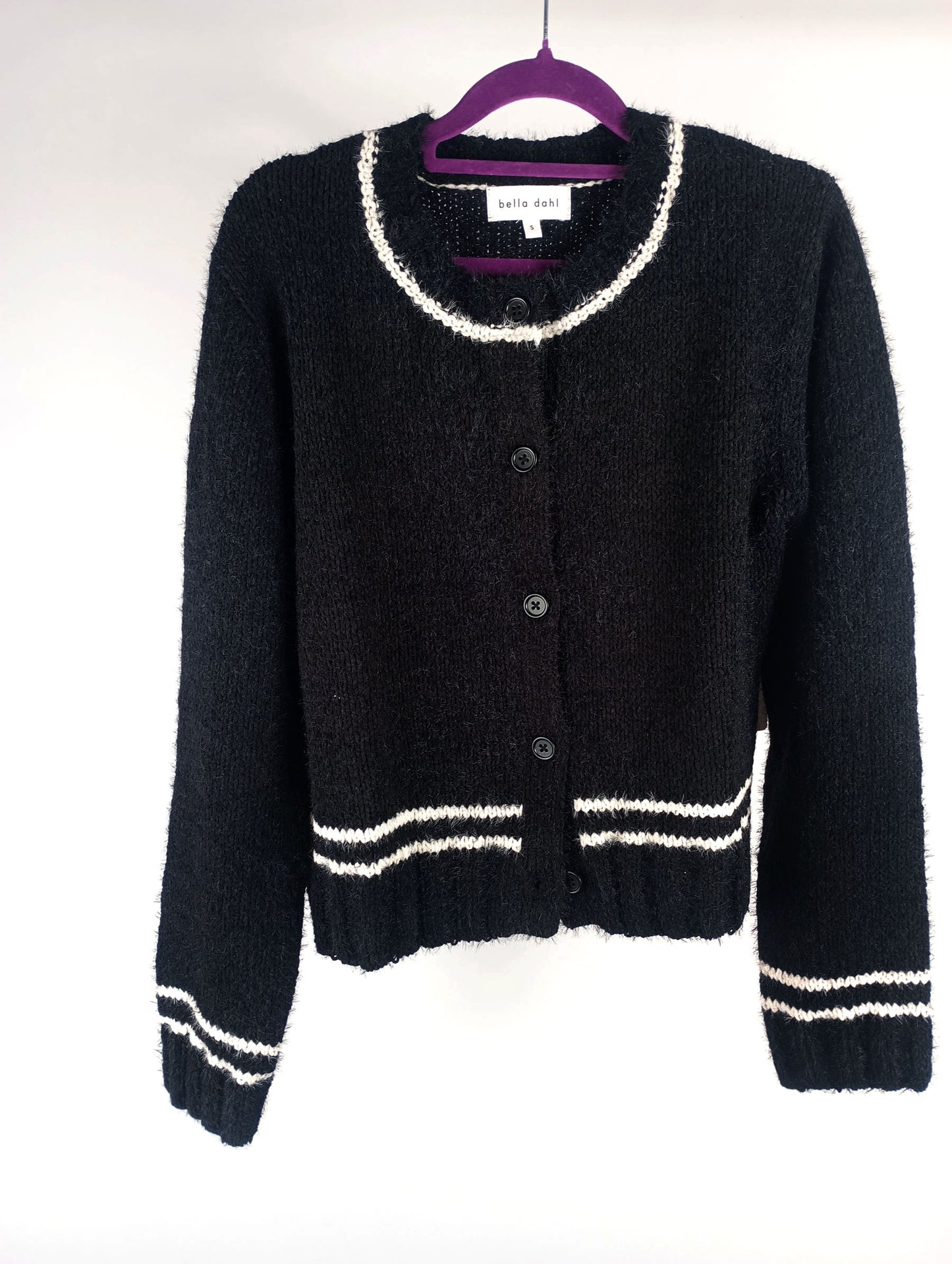 Bella Dahl Cardigan mit Kontraststreifen black