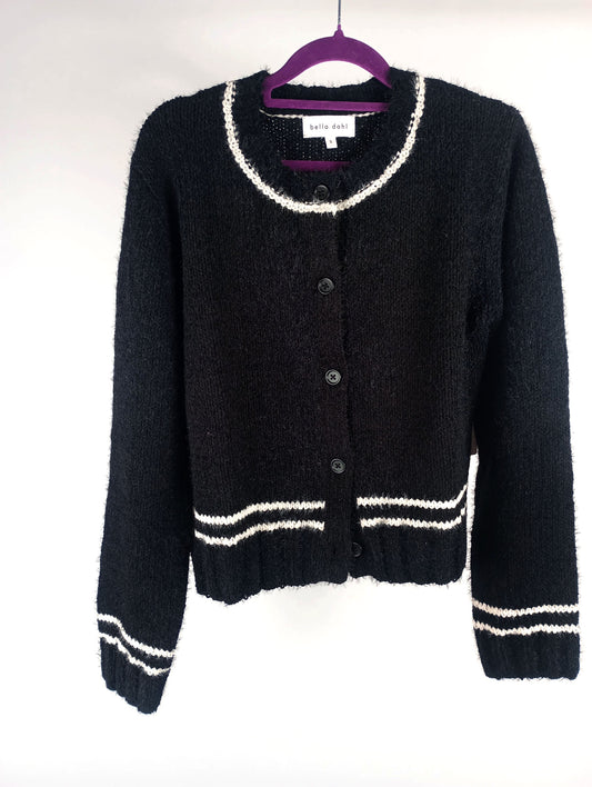 Bella Dahl Cardigan mit Kontraststreifen black