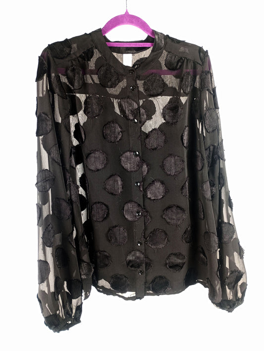 JAPANTKY Bluse Tankuya black dot