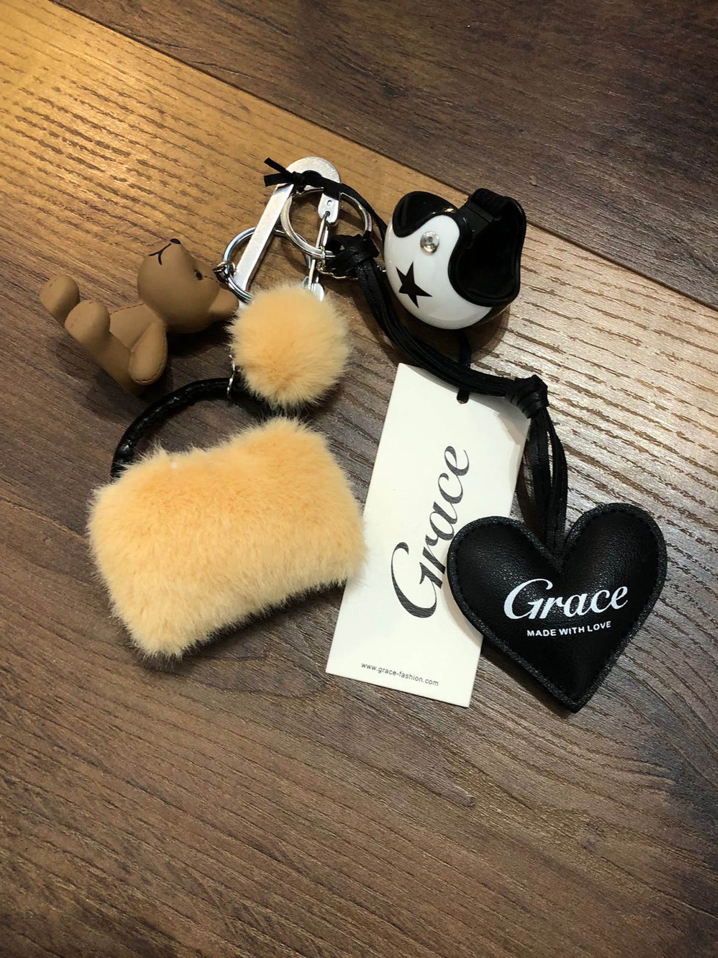 Grace Bag charm teddy bag & bear